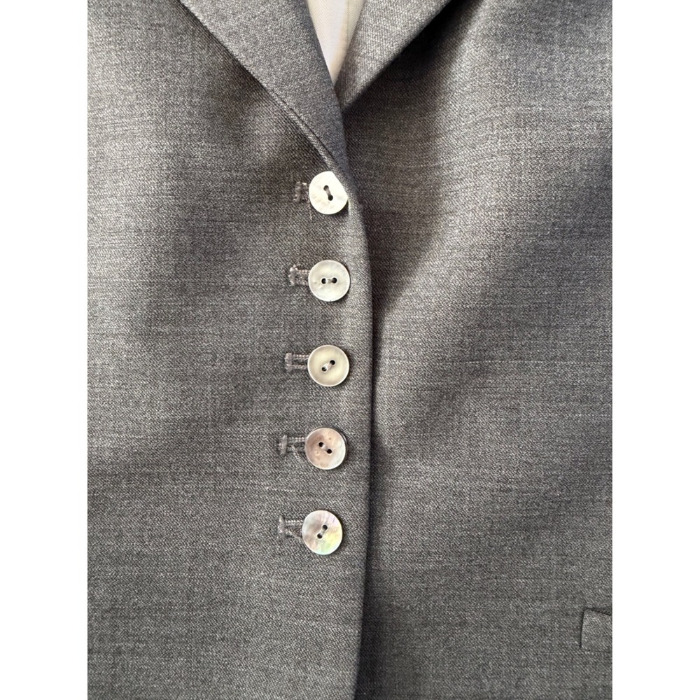 Rebecca Taylor Gray Wool Stretch Suit Blazer Trousers Feminine Office Size 4 - Picture 7 of 10